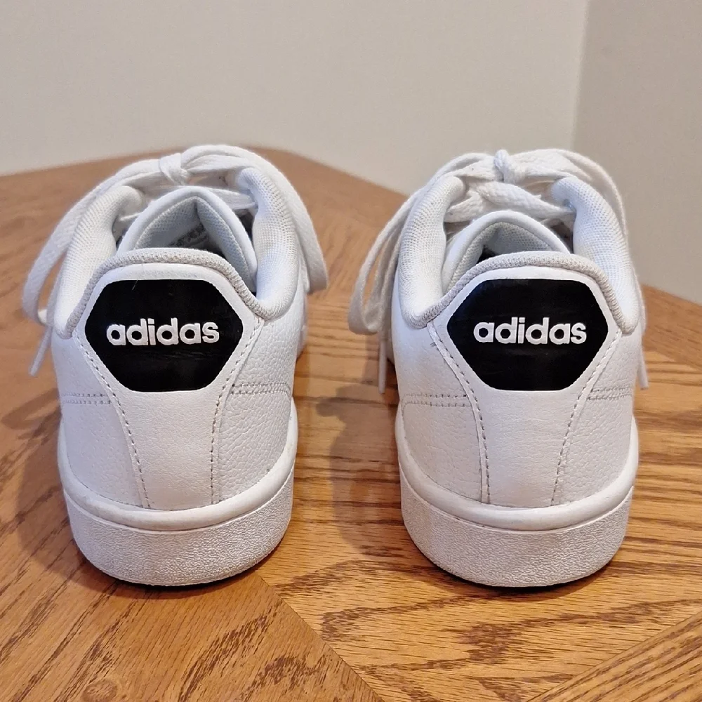 Adidas White and Black Striped Cloudfoam Sneakers